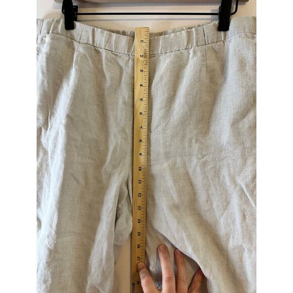 J. Jill Womens Love Linen Tan Wide Leg Pant Coastal Lagenlook Stretch Large - Picture 4 of 8